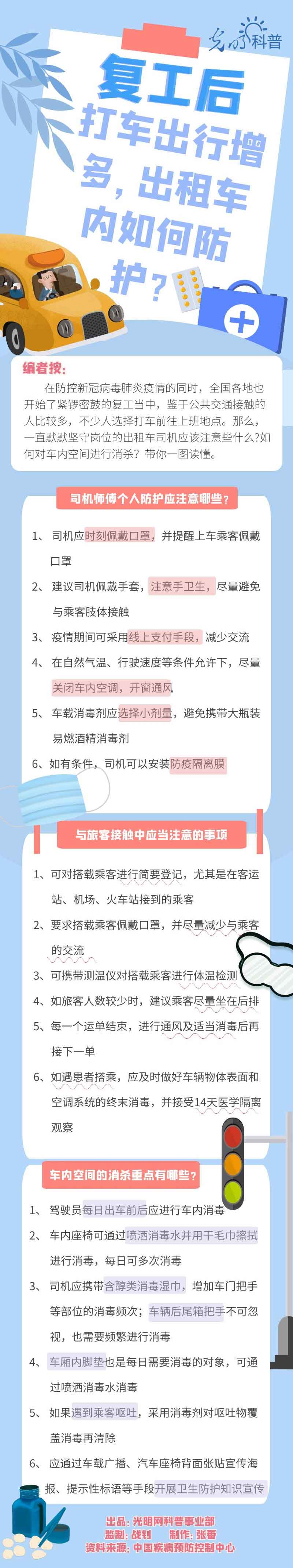 【防疫科普】復工后打車出行增多，出租車內如何防護？