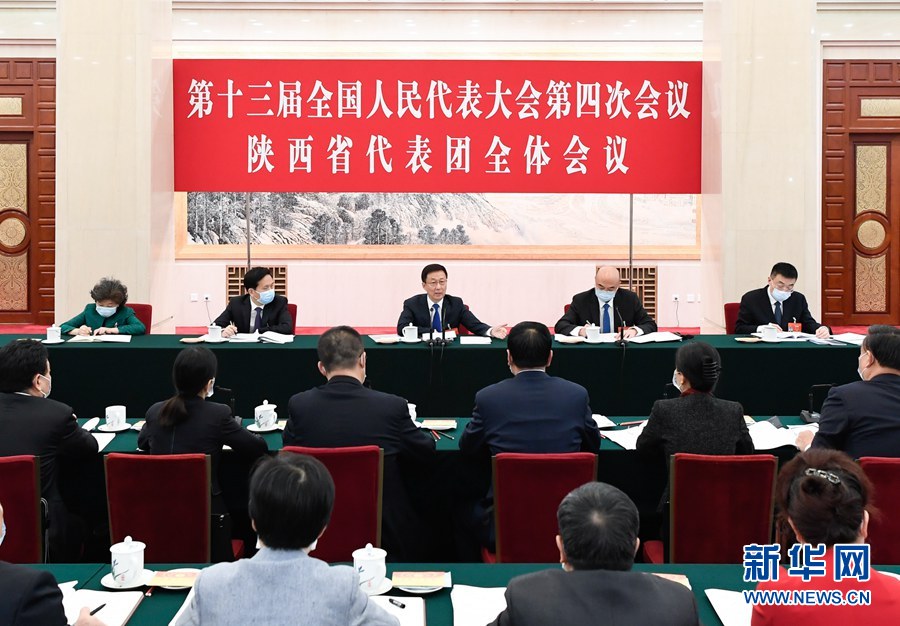 （兩會受權發布）韓正參加陜西代表團審議