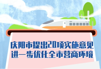 【優化營商環境 推動高質量發展】隴東報視頻海報丨慶陽市提出20項實施意見進一步優化全市營商環境