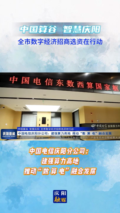 【V視】中國電信慶陽分公司：建強算力高地 推動“數 算 電”融合發展