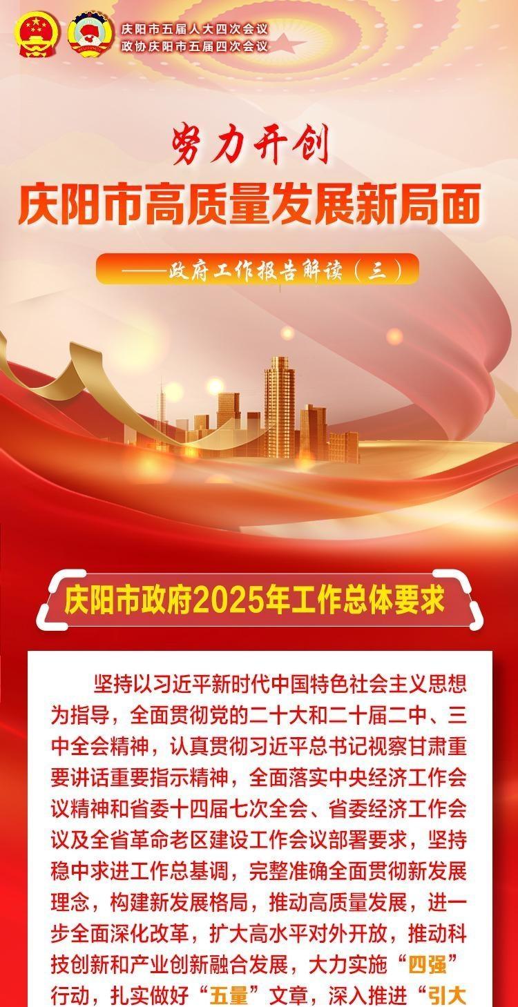 圖解︱政府工作報告解讀（三）：努力開創慶陽市高質量發展新局面