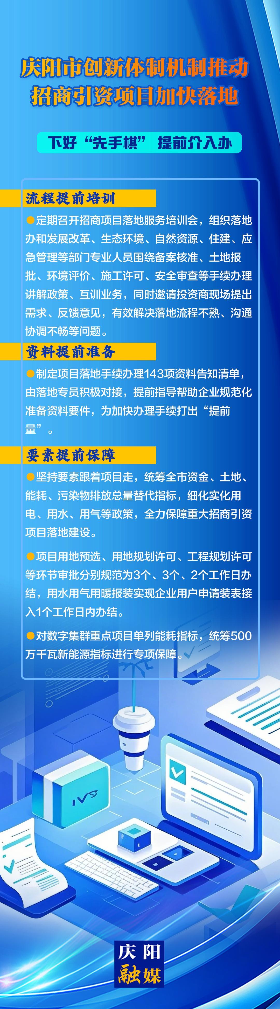 下好“先手棋”,提前介入辦——慶陽市創新體制機制推動招商引資項目加快落地（三）